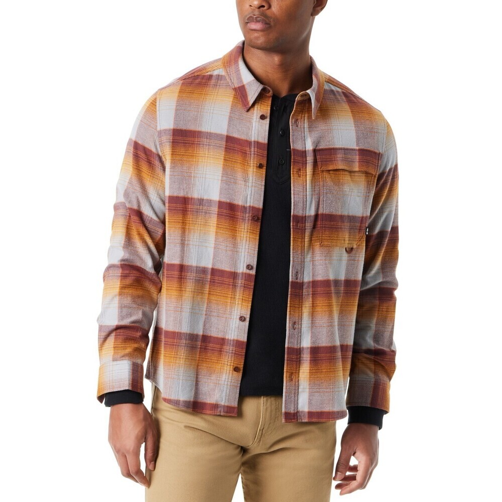 Bass Outdoor Shirt Mens S Sequoia Plaid Long Sleeve Button-Up Classic Fit MAC114